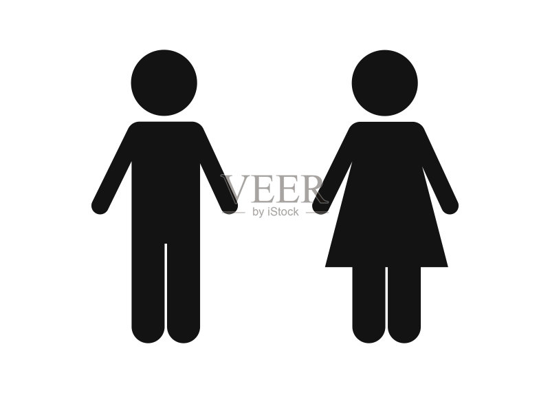 白色背景上隔离的男人和女人图标矢量插画图标素材