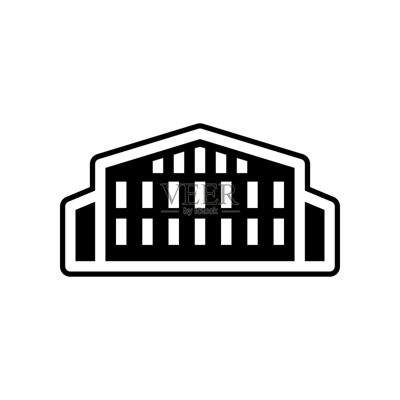 大学图标:建筑元素,适用于移动概念和Web应用,网站设计、应用开发图标素材