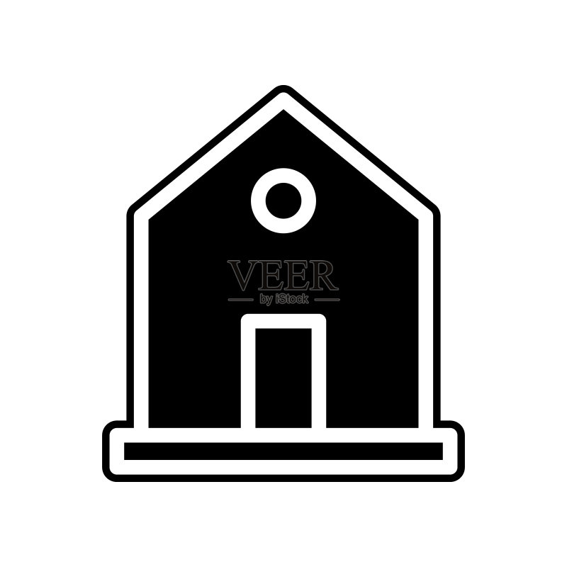 房屋图标:建筑元素,适用于移动概念和Web应用程序,网站设计和应用开发图标素材