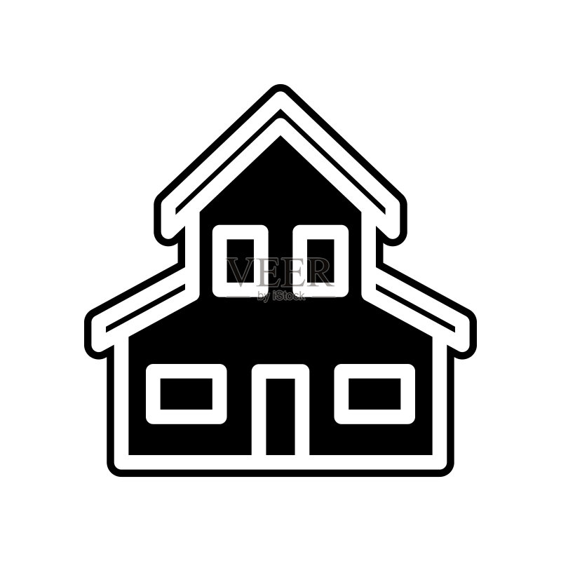 房屋图标,建筑元素,用于移动概念和Web应用程序,网站设计和应用程序开发的标志,扁平图标图标素材