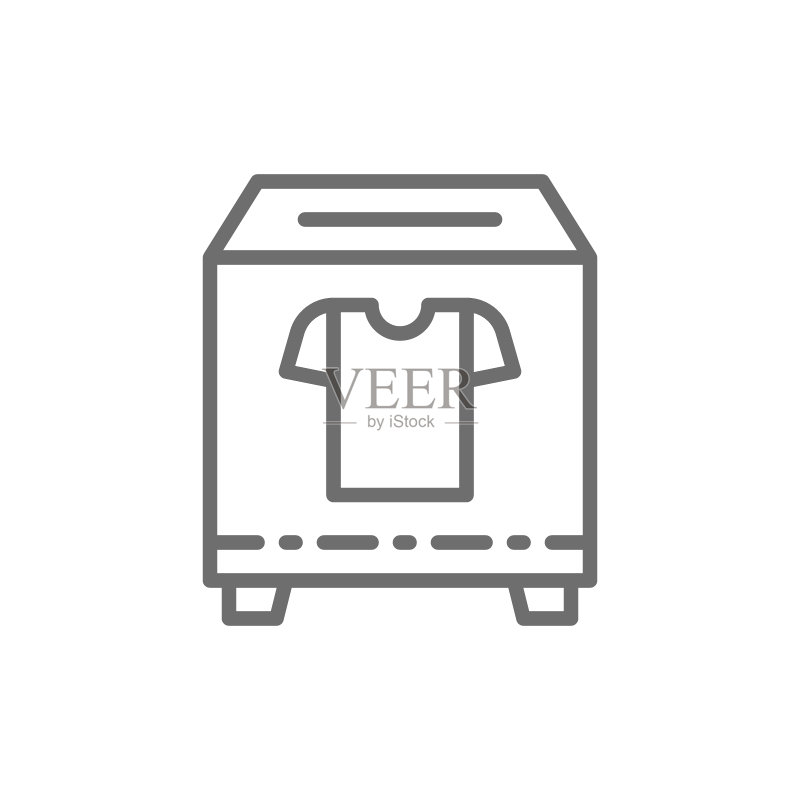旧衣捐赠箱慈善志愿服务线条图标图标素材