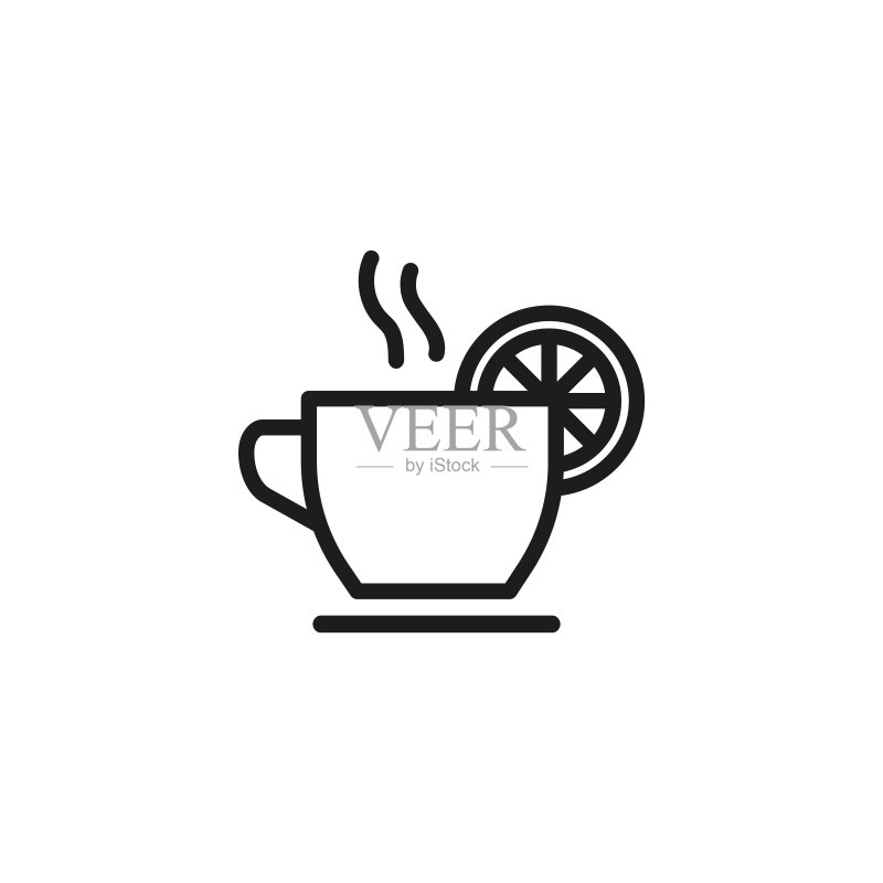 柠檬茶线性图标图标素材