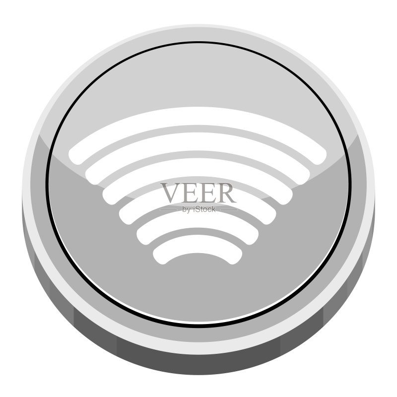 带有WiFi图标的3D应用程序按钮图标素材