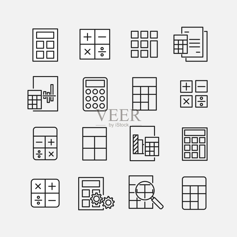 计算相关矢量图标集图标素材