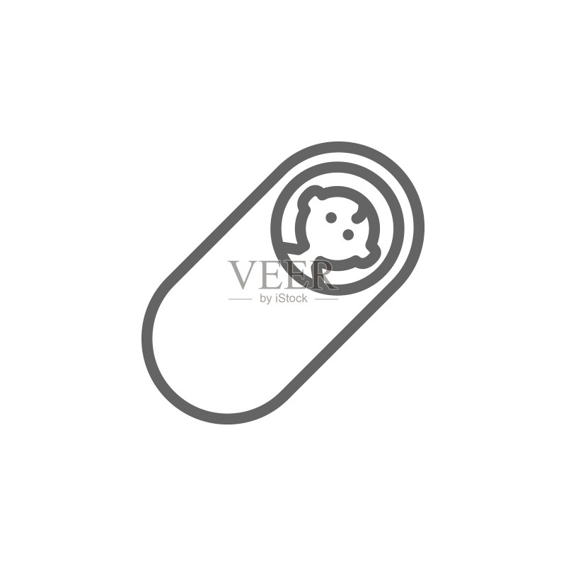 母亲节婴儿轮廓图标。母亲节元素图标,适用于网站、Logo、App、UI、UX等图标素材