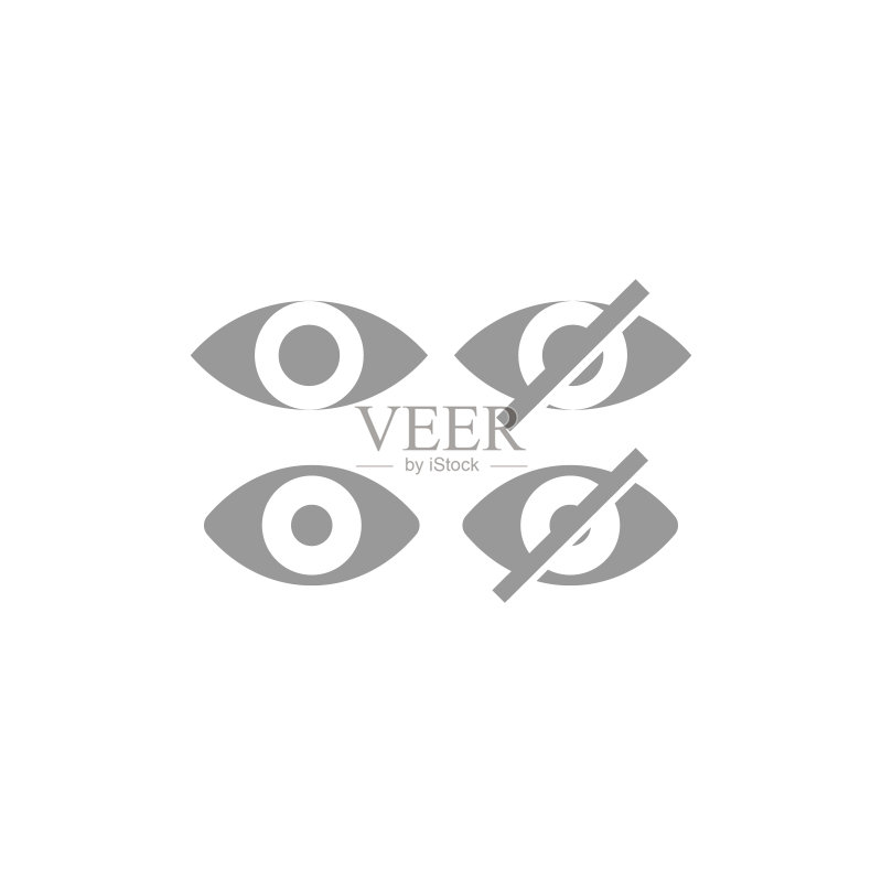 眼睛、隐藏显示简约矢量图标集图标素材