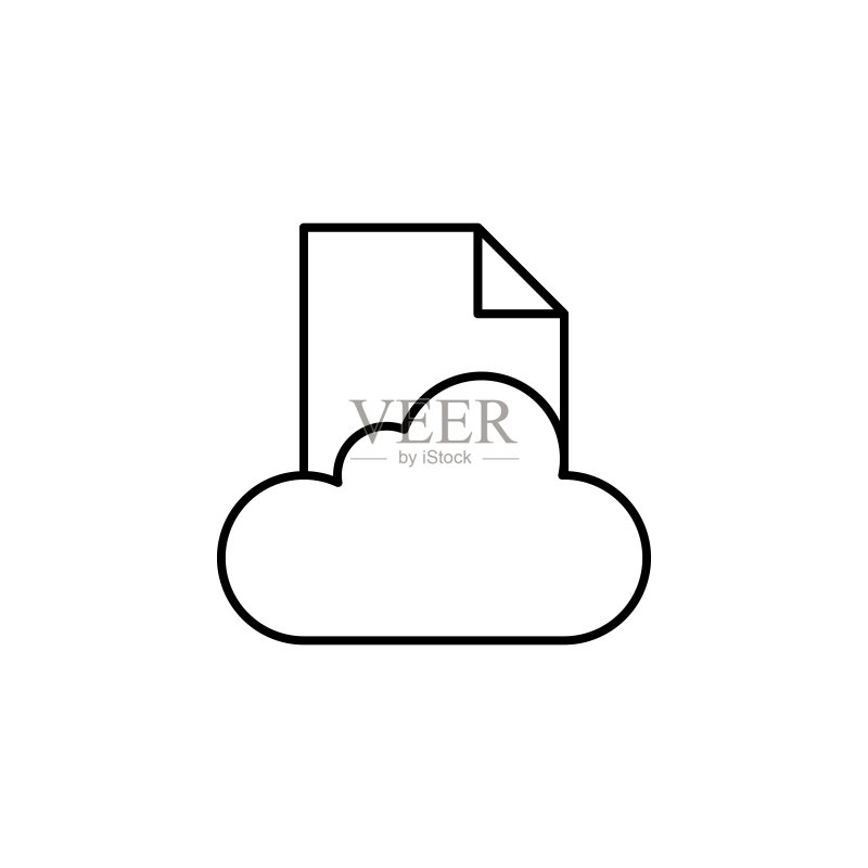云数据文件轮廓图标,符号可用于Web、logo、移动App、UI、UX图标素材