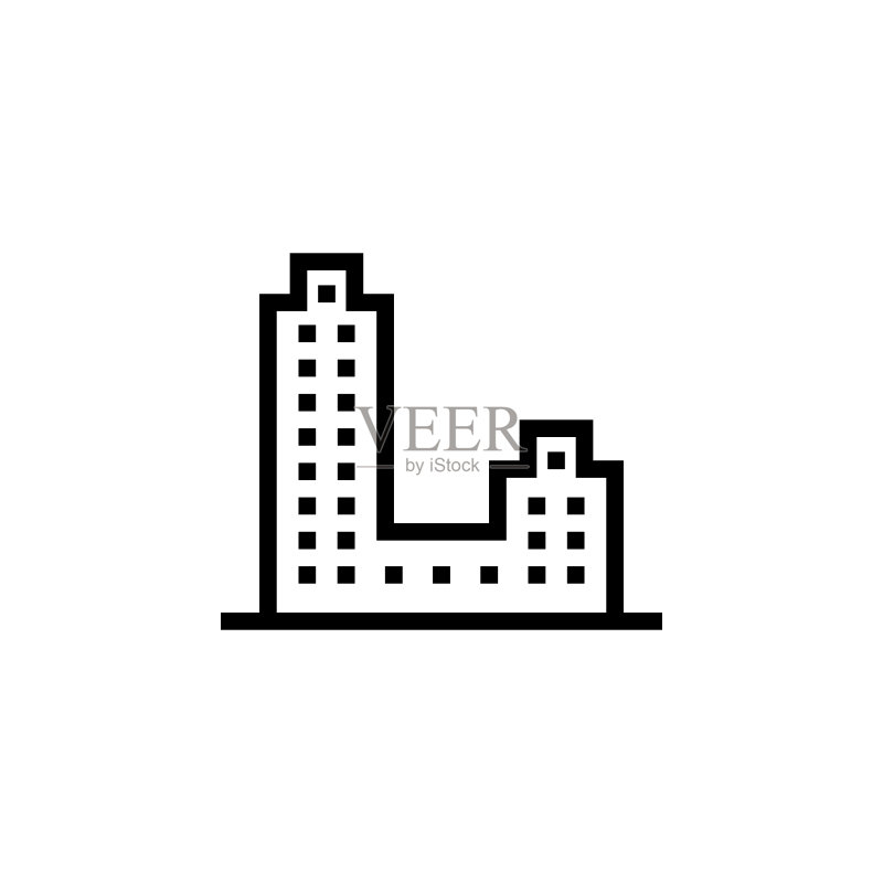 建筑图标,网站设计和App开发的细线图标,高级图标图标素材