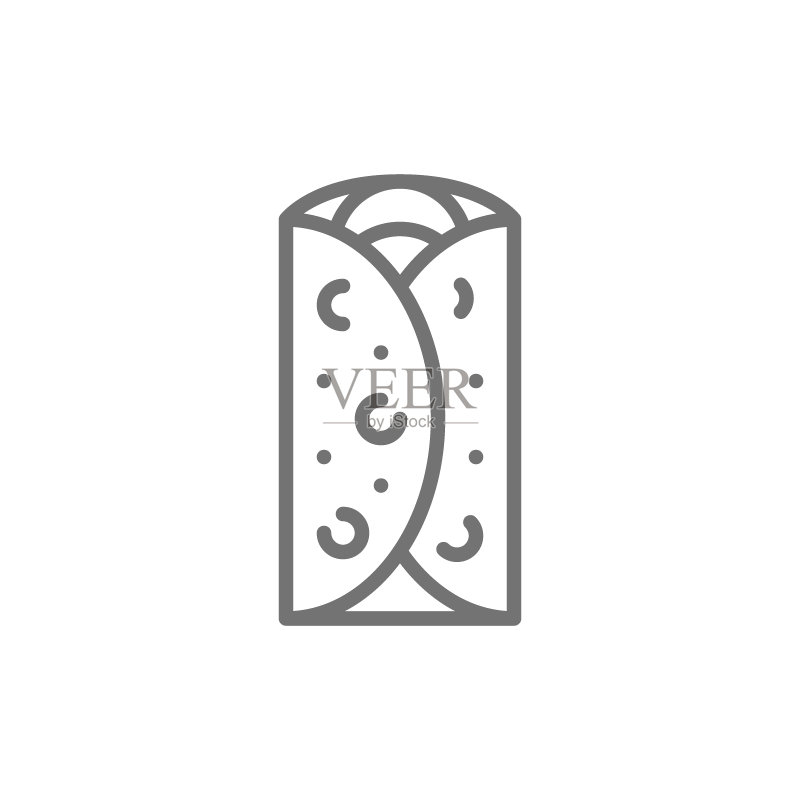 墨西哥卷饼快餐线性图标图标素材