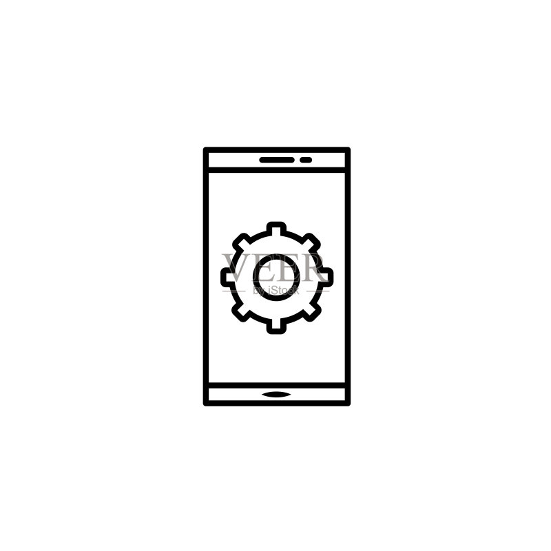 智能手机、扳手、齿轮图标。用于移动概念和Web应用的维修图标元素。可用于Web和移动的详细智能手机、扳手、齿轮图标图标素材