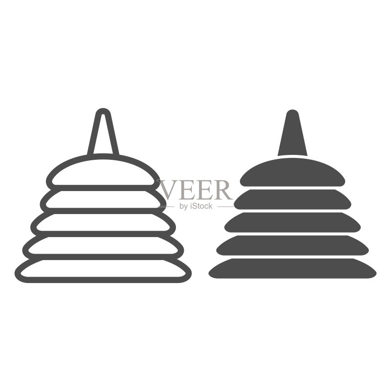 金字塔玩具线和符号图标:儿童逻辑玩具矢量图图标素材