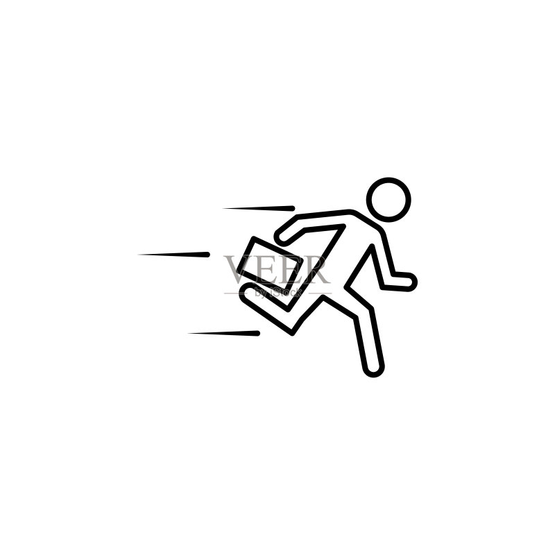 奔跑的商人图标。用于移动概念和Web应用程序的速度元素插图。用于网站设计和开发、应用程序开发的细线图标。高级图标图标素材