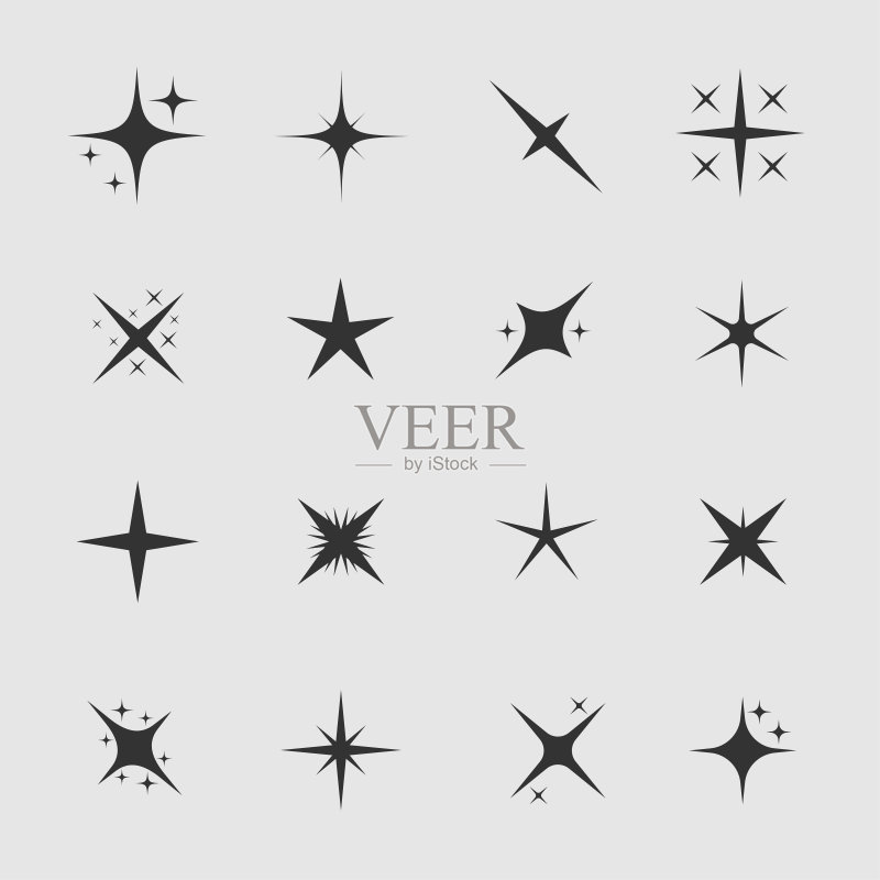 星星和火花图标图标素材