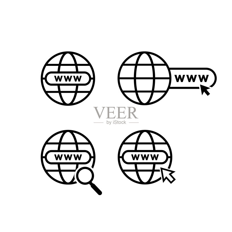 Web图标矢量图Web互联网地球扁平图标图标素材
