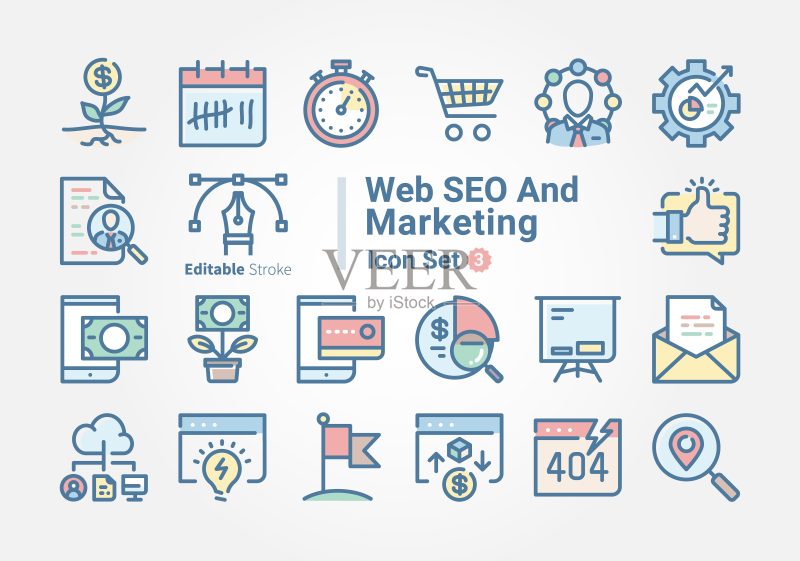 网络SEO与营销B03图标素材