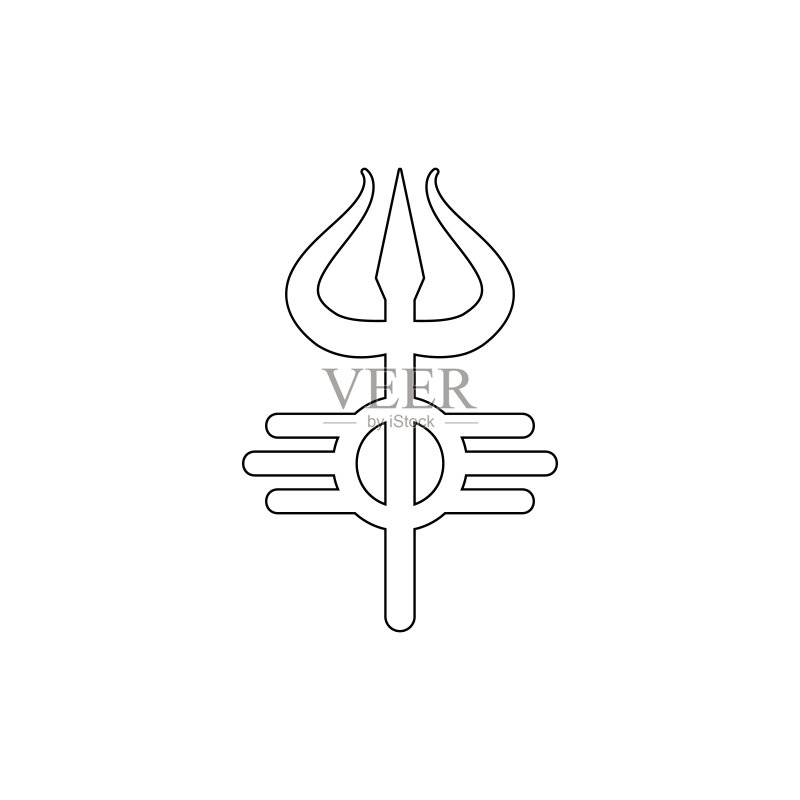 湿婆轮廓图标宗教符号元素,适用于网页、符号、移动应用、UI和UX图标素材