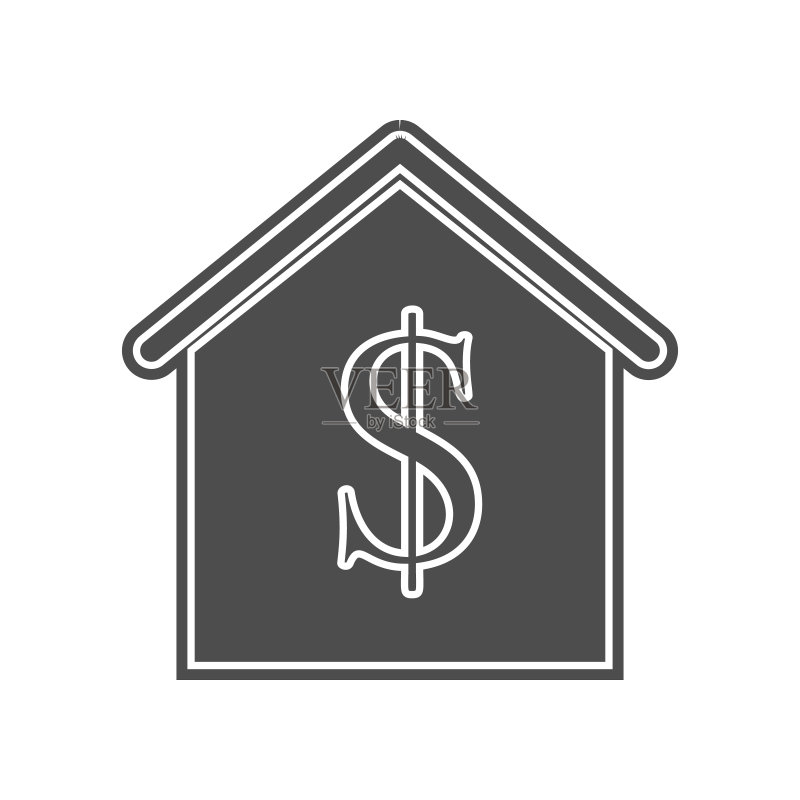 房屋利息图标。移动概念和Web应用程序图标的简约元素。网站设计和开发、应用程序开发的字形、扁平图标图标素材