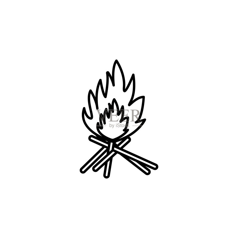 火焰魔法图标移动概念和网络应用程序的魔法元素图标素材