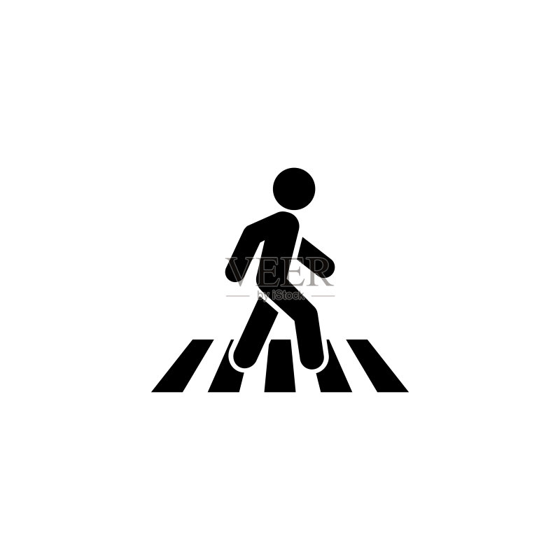 人行横道图标符号logo模板矢量图标素材