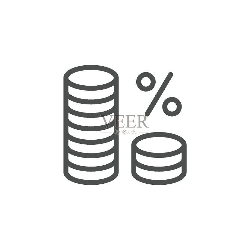 货币百分比线性现代图标图标素材