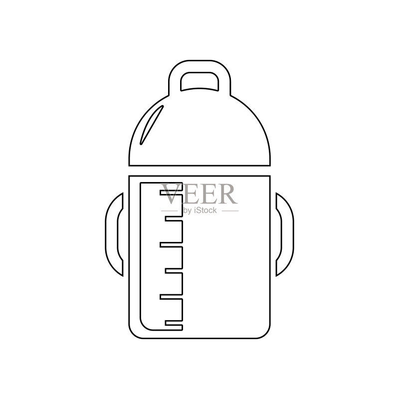 奶瓶图标:婴儿手机概念和Web应用图标元素,网站设计、开发和应用程序开发的轮廓细线图标图标素材