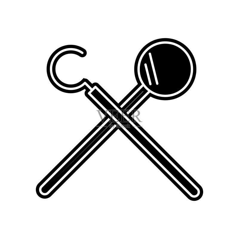 牙医工具图标:用于移动概念和Web应用程序的牙科元素图标。网站设计、开发和应用程序开发的标志、扁平图标图标素材
