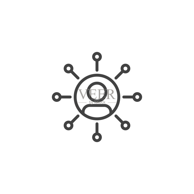 用户网络线性图标图标素材
