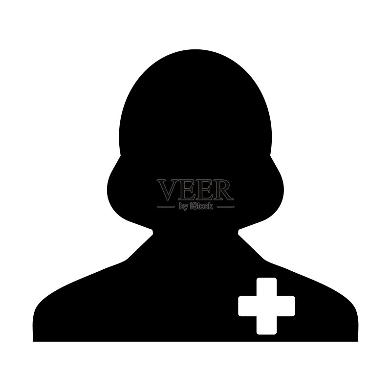医疗图标矢量图,男性个人资料头像符号,用于扁平彩色字形图中的患者治疗图标素材
