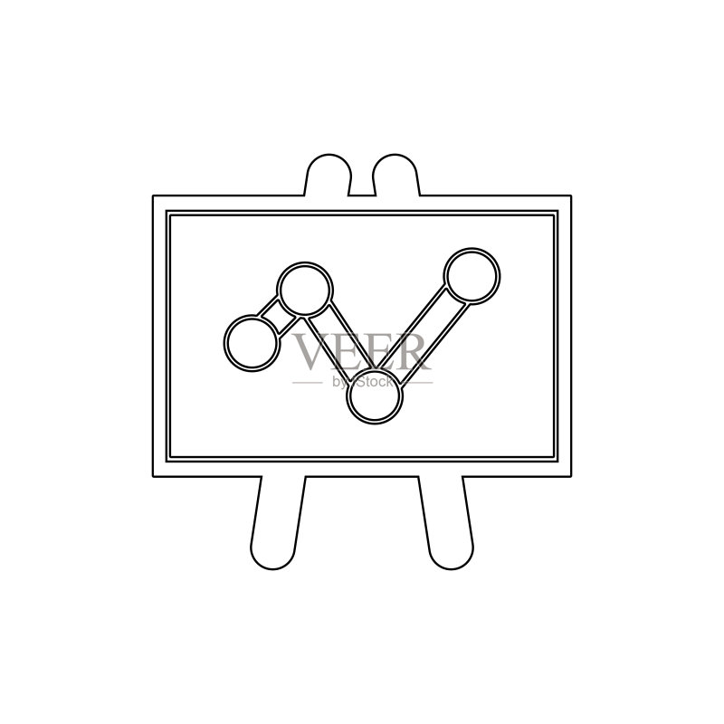 分析图表线稿营销报告统计轮廓图标,符号可用于网页、标志、移动应用、UI、UX图标素材