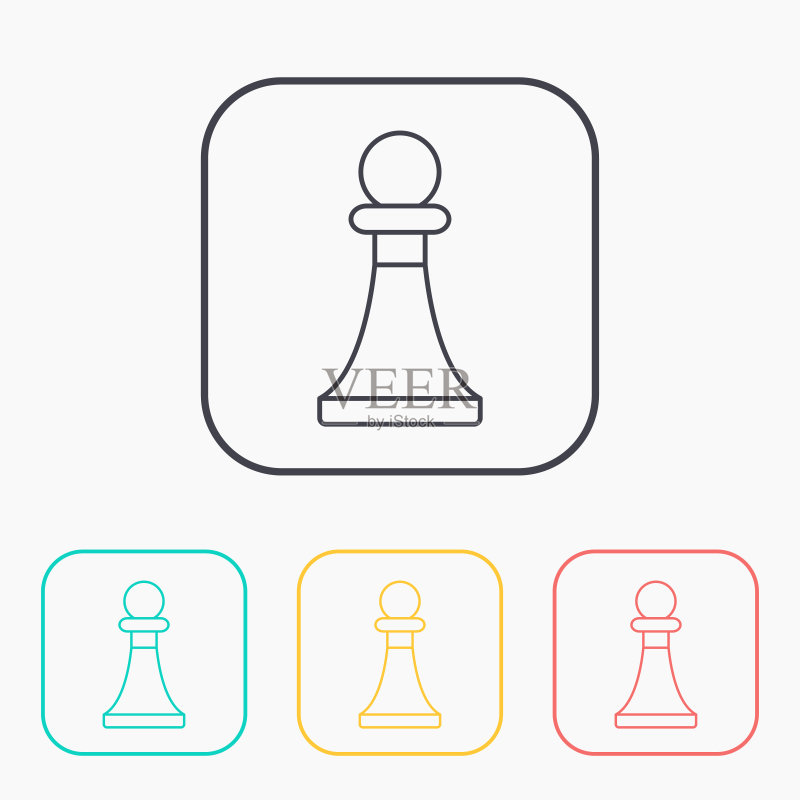 国际象棋兵矢量轮廓图标图标素材
