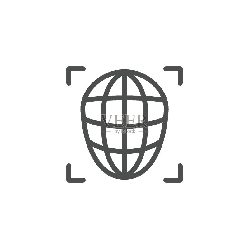 人脸识别线性图标图标素材