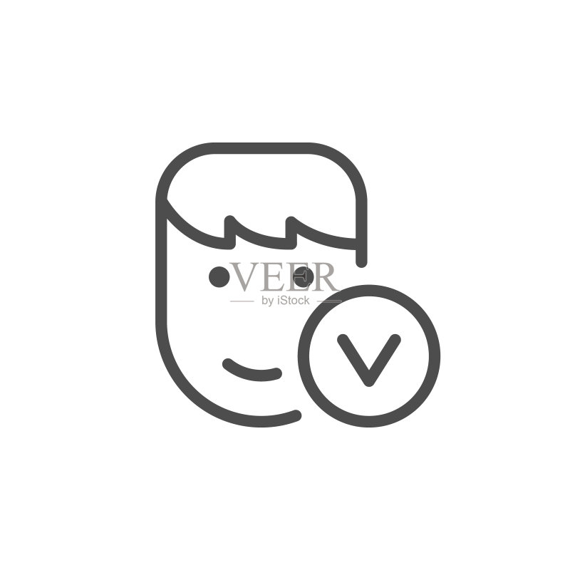 已批准的人员线条轮廓图标图标素材
