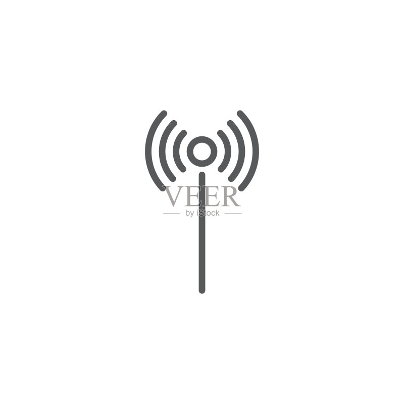 白色背景上隔离的WiFi信号矢量图标概念图标素材