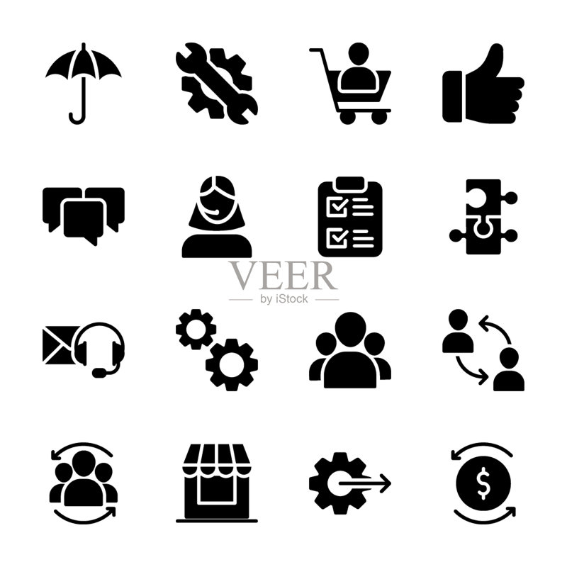 客户关系管理Glyph图标图标素材