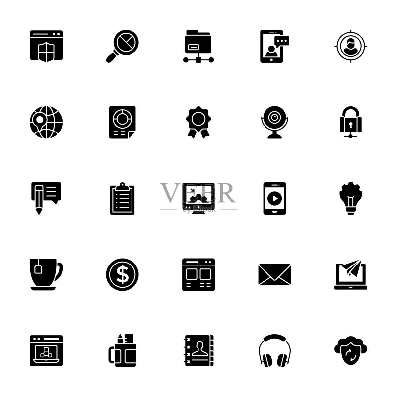 SEO相关Glyph矢量图标包图标素材