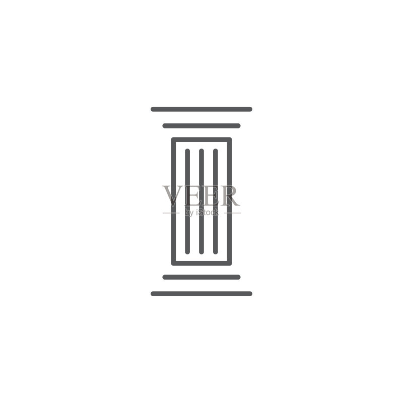 白色背景上的古董柱矢量图标概念图标素材