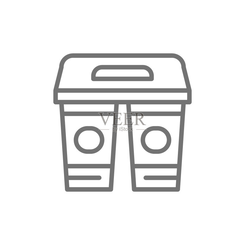 纸杯饮品外卖线性图标图标素材