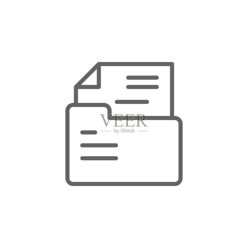 文件夹文件轮廓图标:用于Web、Logo、移动应用、UI、UX的商业插图线条图标图标素材