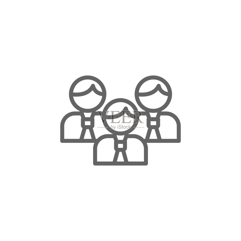 团队成员轮廓图标。可用于网页、logo、移动应用、UI、UX的商业插画元素图标素材