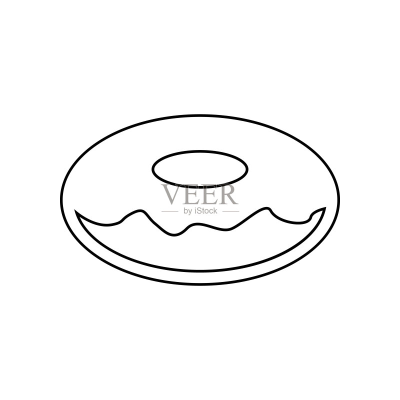 甜甜圈图标:用于移动概念和Web应用程序的食物元素图标,网站设计、应用开发的轮廓细线图标图标素材