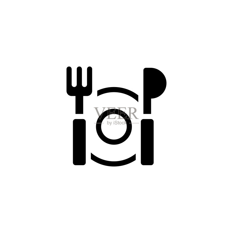 餐叉勺子菜肴图标矢量图图标素材
