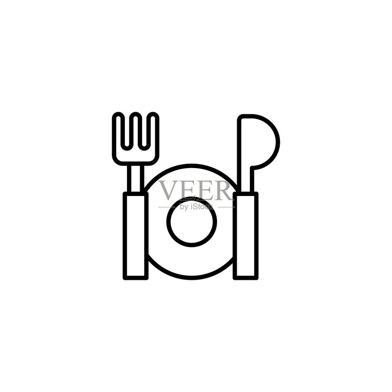 勺子叉子食物图标矢量素材图标素材