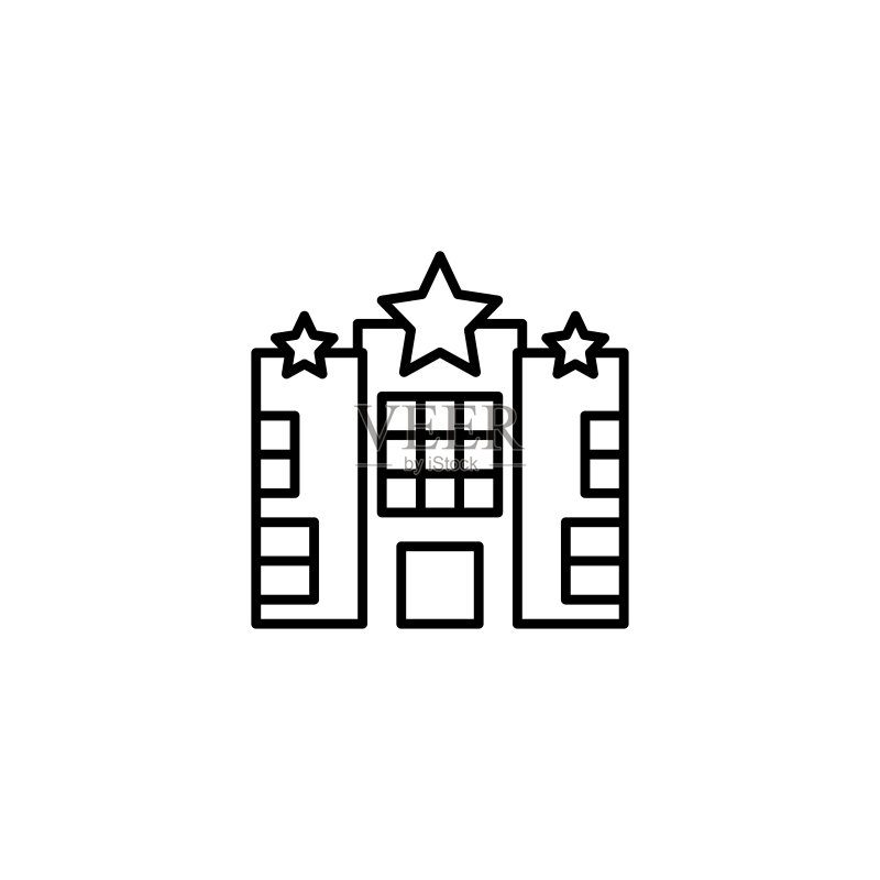 酒店建筑图标矢量插画图标素材
