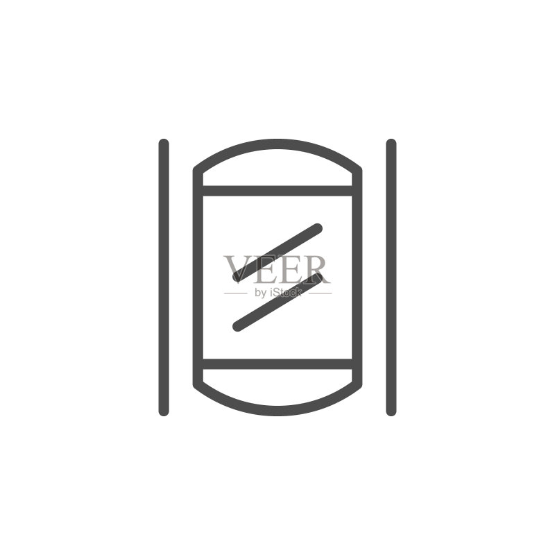 现代电梯线性轮廓图标图标素材