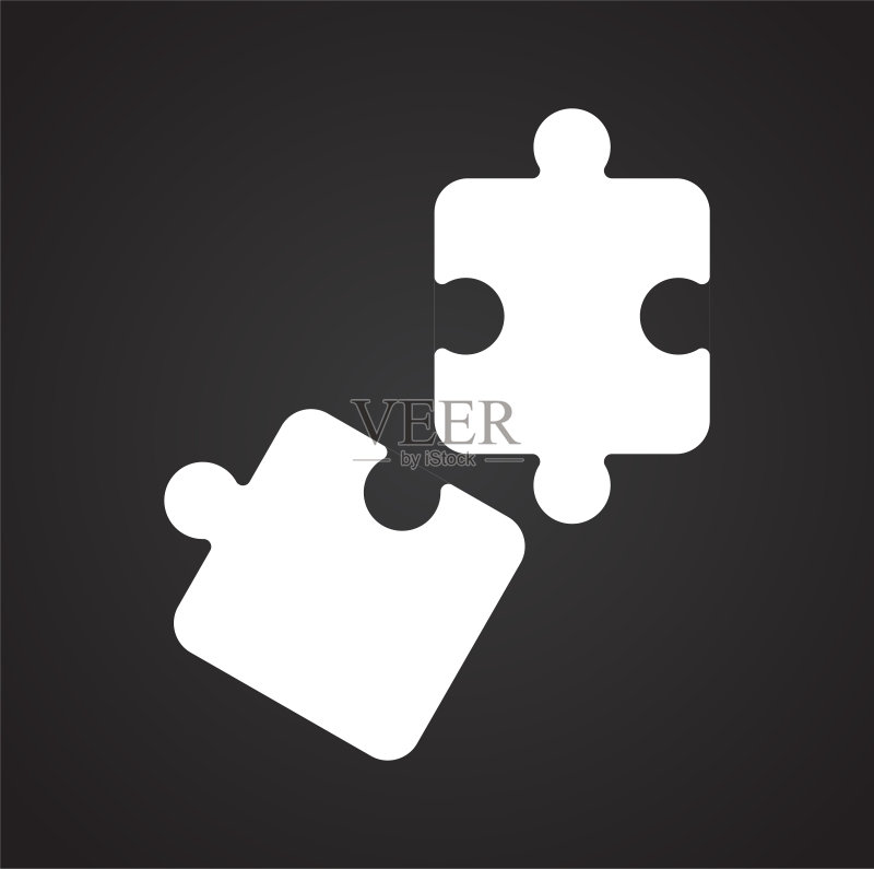 用于图形和网页设计的背景拼图图标,简易矢量符号,网站按钮或移动应用程序的互联网概念符号图标素材