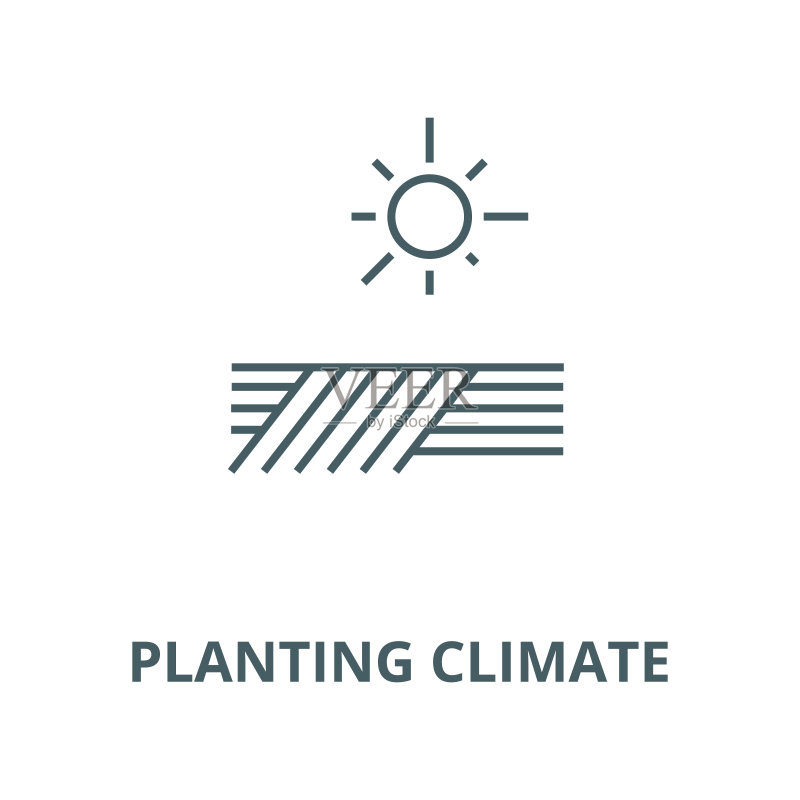种植气候矢量线条图标图标素材