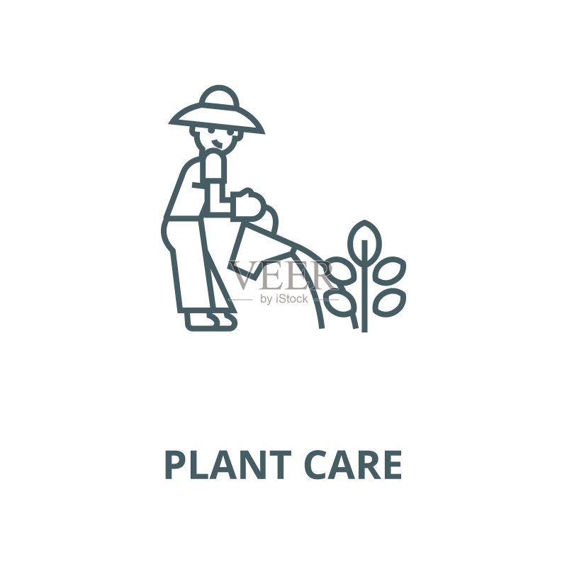 植物护理矢量线性图标图标素材
