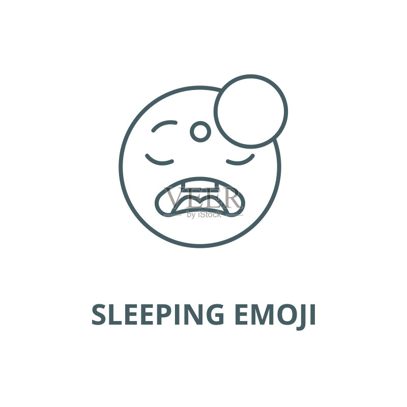 睡眠表情符号矢量线性图标图标素材