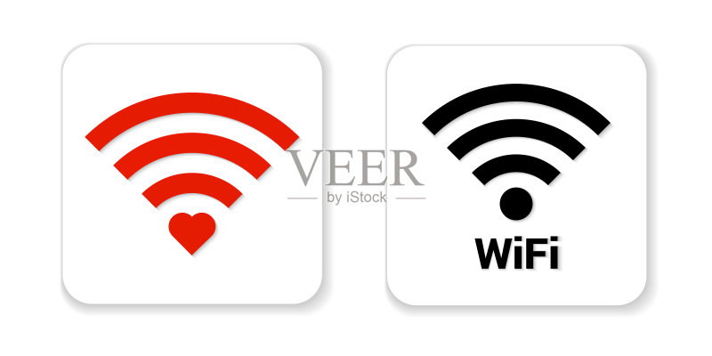 白色背景上的Wifi标志图标素材