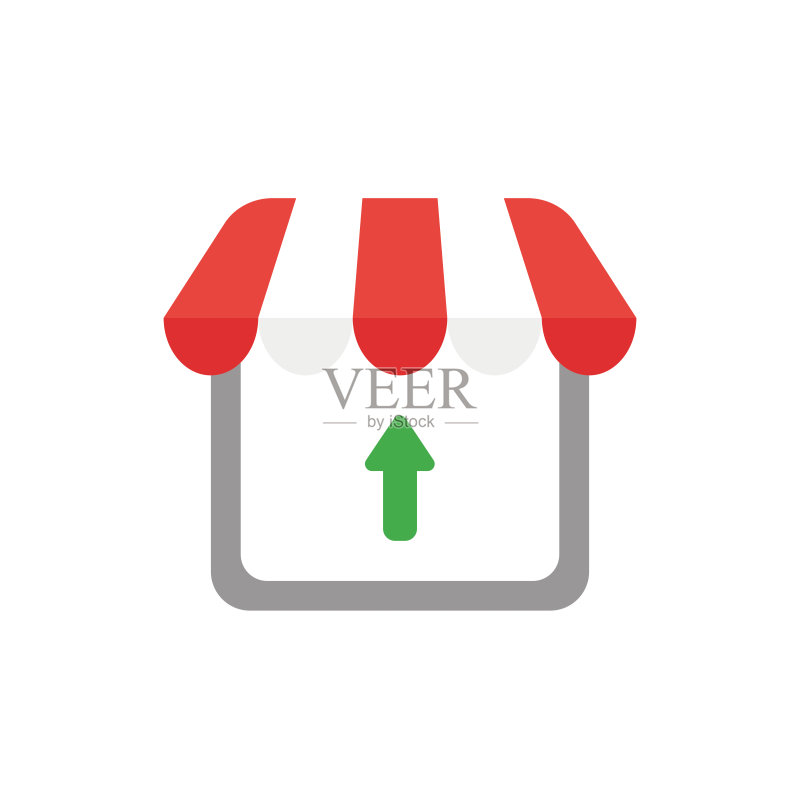 带有向上箭头的商店矢量图标概念图标素材